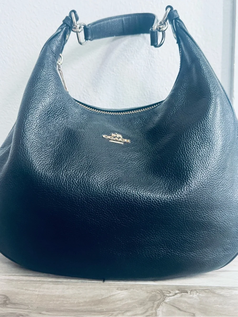 Coach black leather